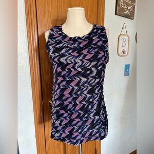 Ann Taylor Navy/Purple Tank Top - Size Large